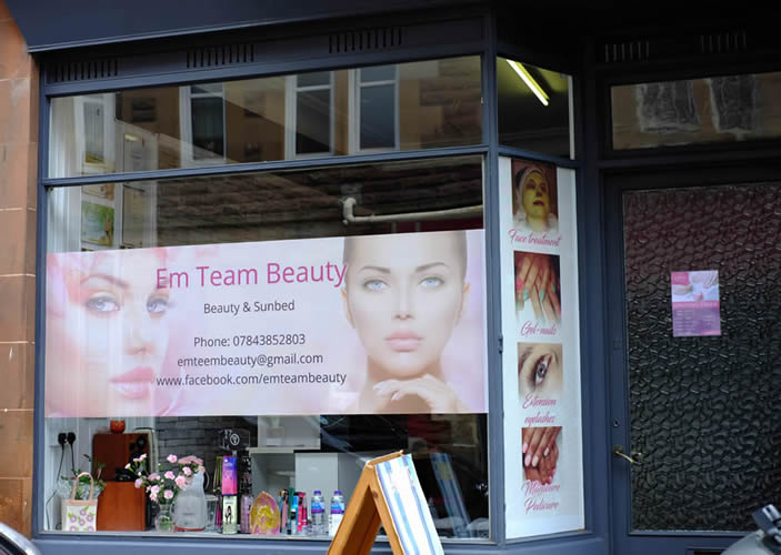 Em Team Beauty shop window